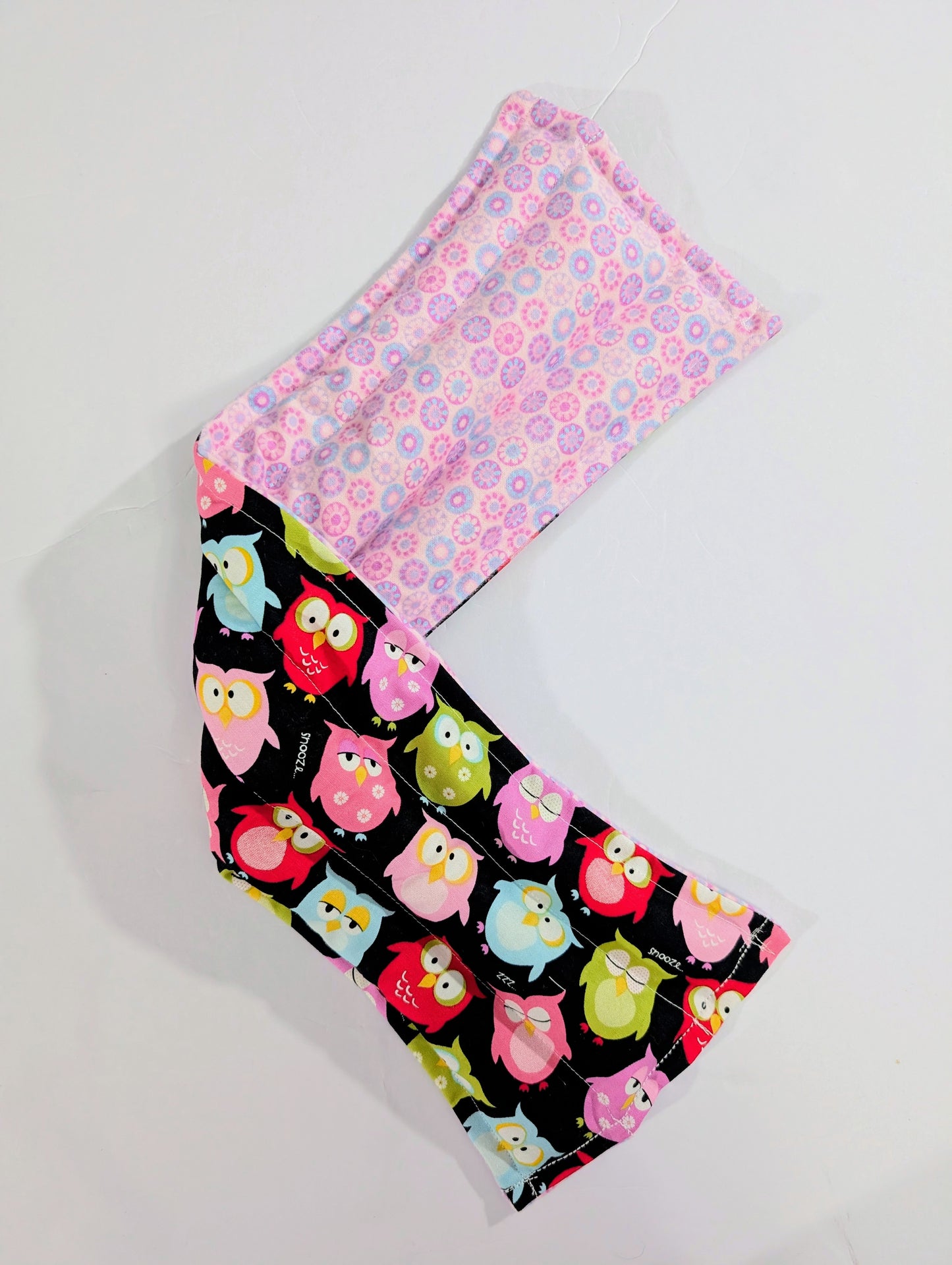 Rice flax seed therapeutic  heating/cooling neck wrap, rice bag, Massage, Owls