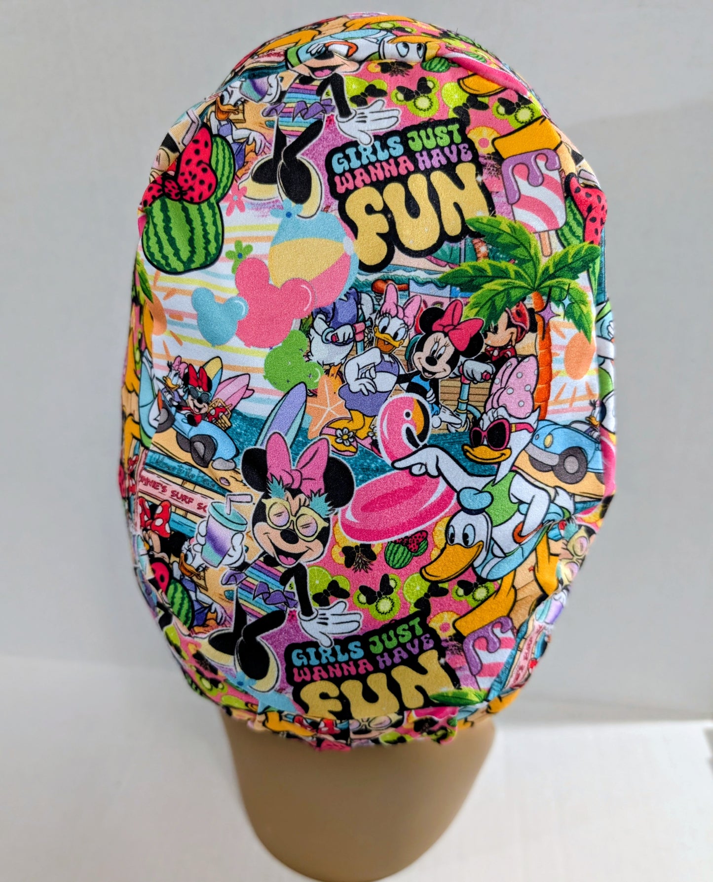 Scrub Cap, Surgical Hat, Euro Style Scrub Cap, Chemo Hat, Stretchy, Hat, Summer, Watermelon, Mouse