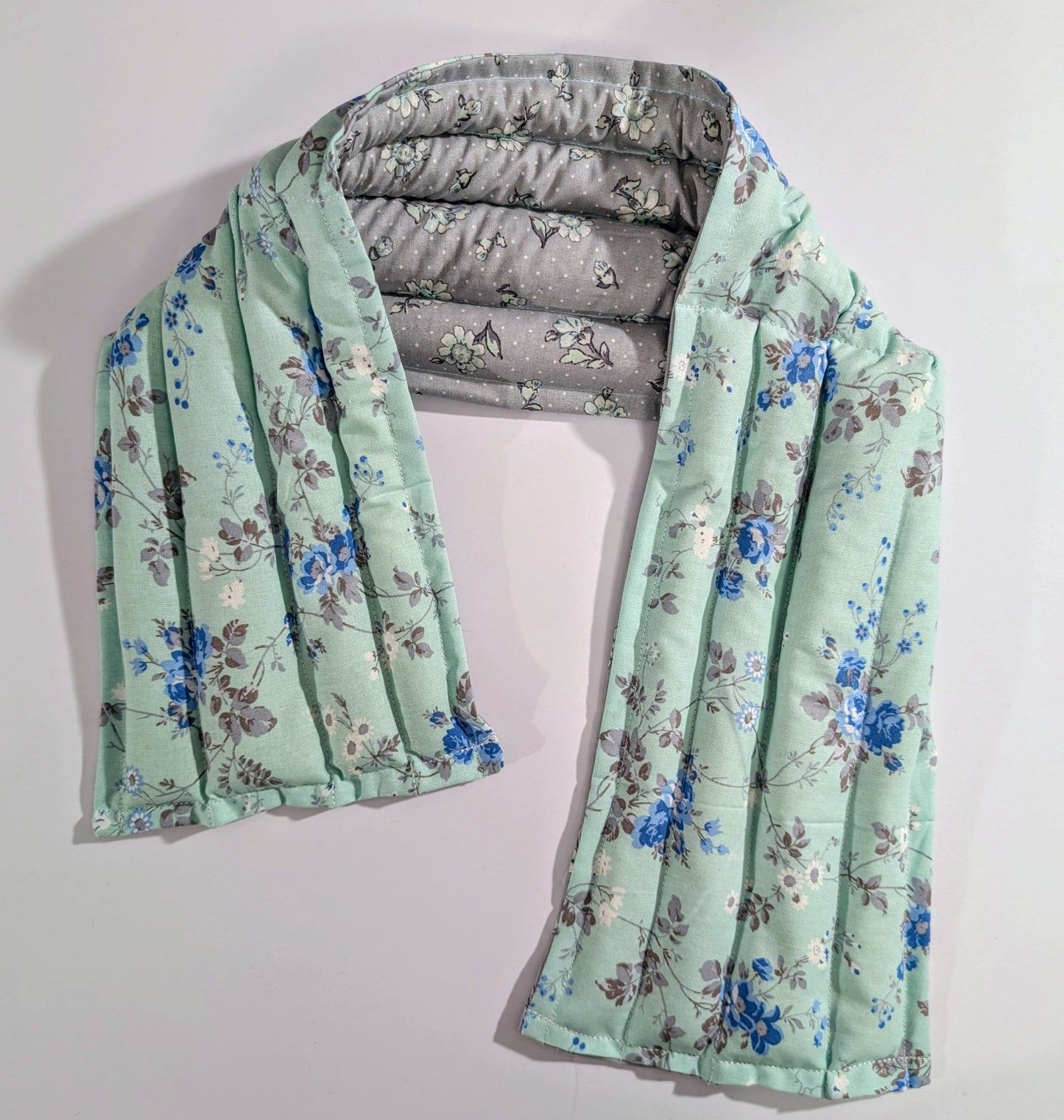 Rice therapeutic heating/cooling pad, rice bag, Heat/Cold Pack, Eye Bag, Flowers, Teal