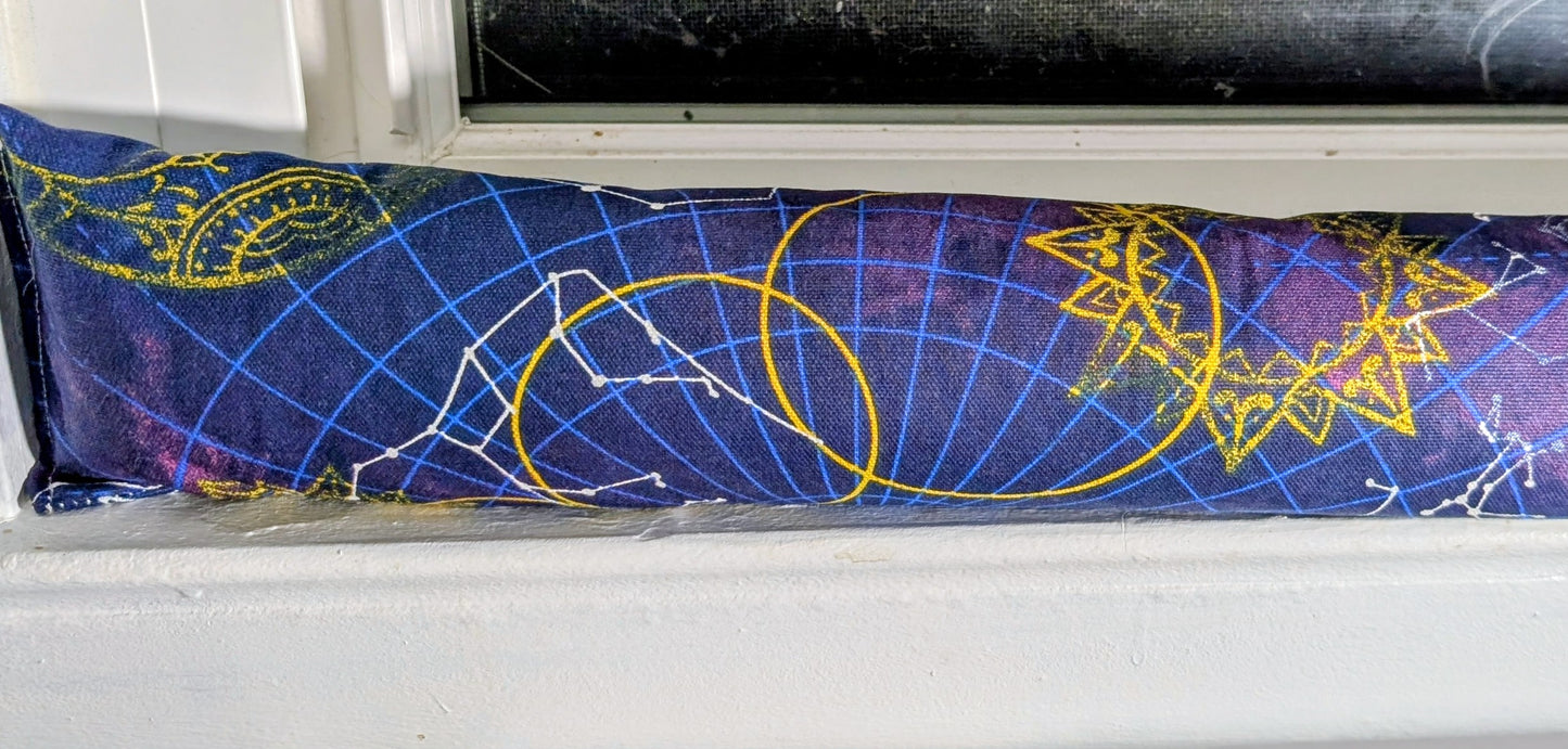 Door Draft Stopper, Cedar Filled, Window Draft Stopper, Celestial, Astronomical