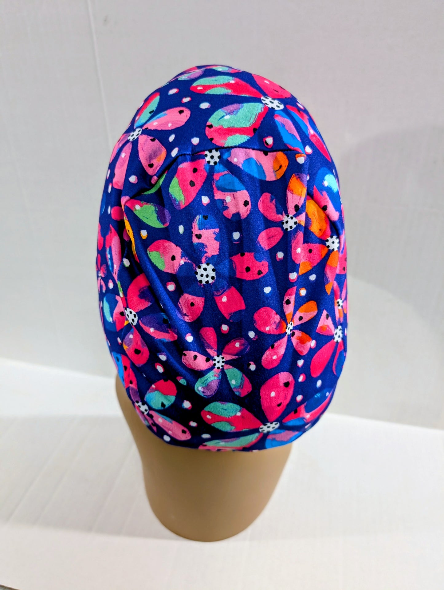 Scrub Cap, Surgical Hat, Euro Style Scrub Cap, Chemo Hat, Stretchy,Flowers