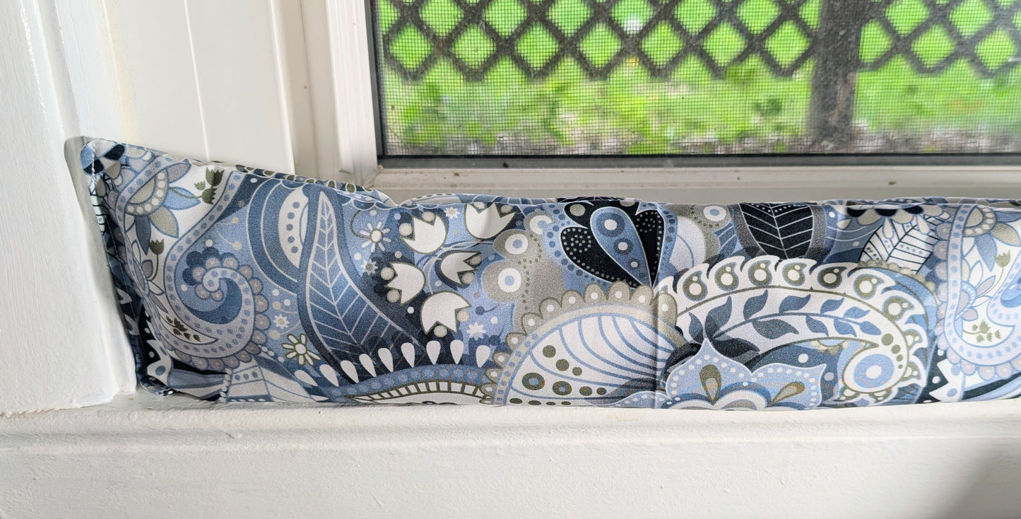 Door Draft Stopper, Cedar Filled, Draft Stopper, Window Draft Stopper, Paisley