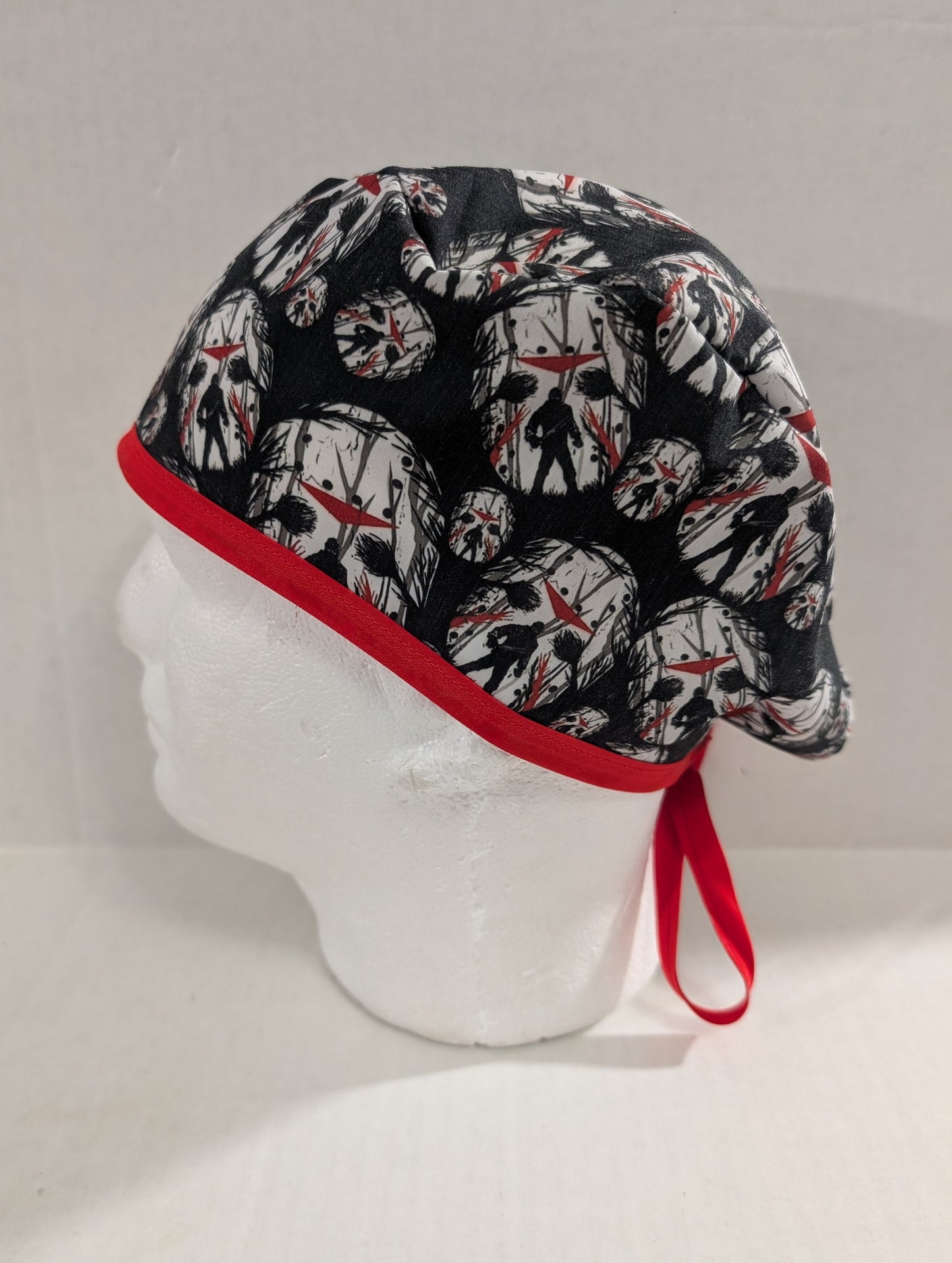 Skull cap, Doo Rag, Scrub Cap, Surgical Hat, Chemo Hat, Horror, Jason