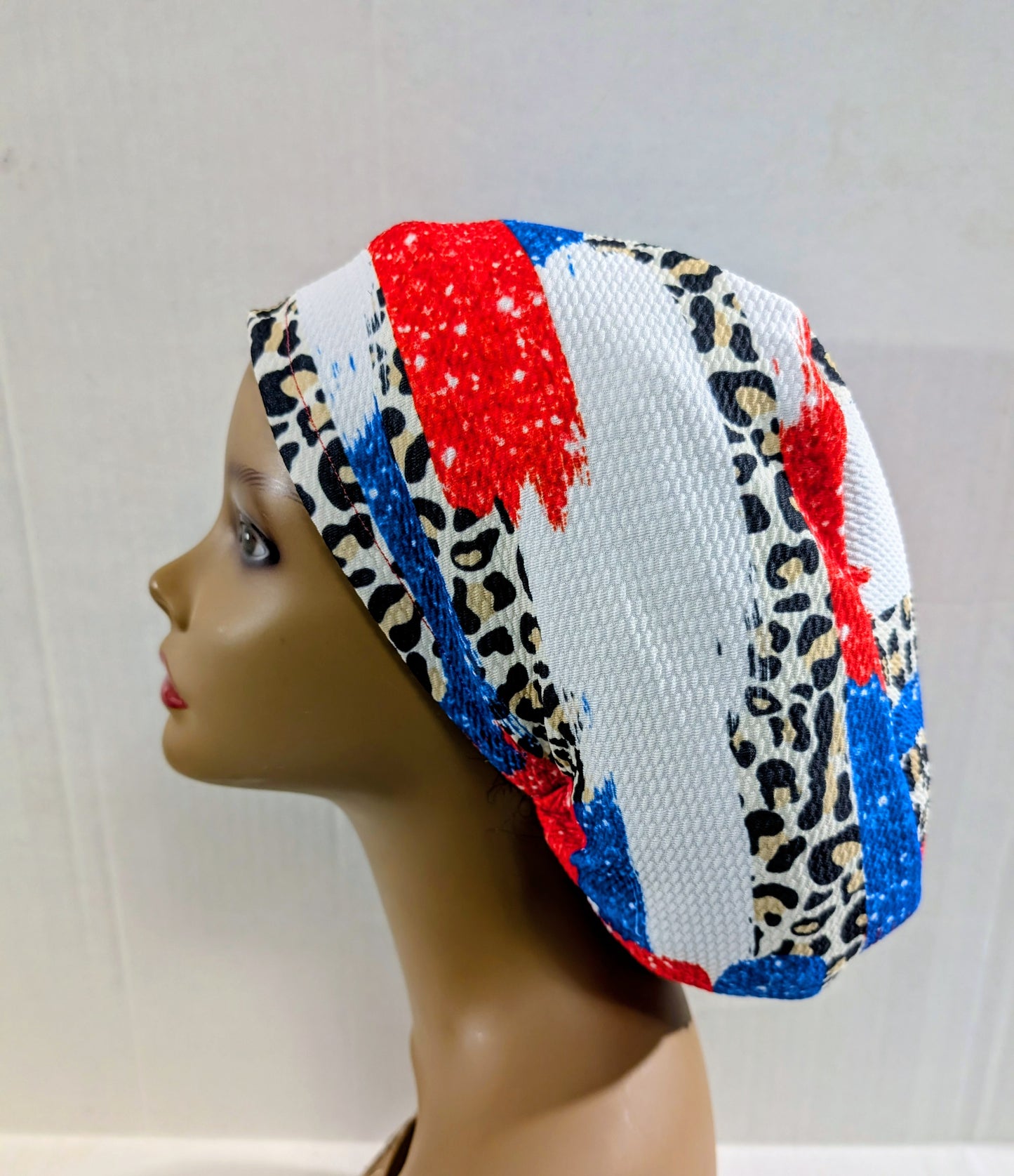 Scrub Cap, Surgical Hat, Stretchy, Euro Scrub Cap, European, USA, 4th of July,