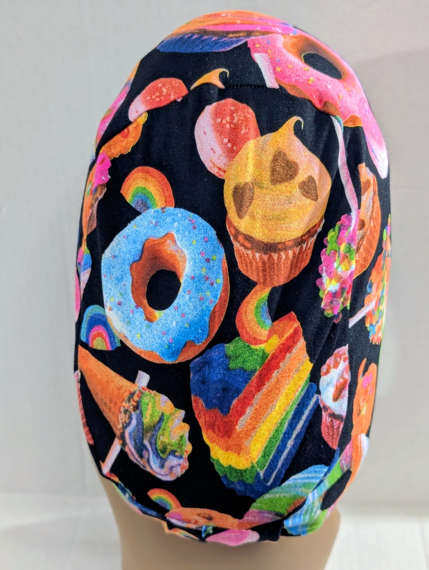Scrub Cap, Surgical Hat, Euro Style Scrub Cap, Chemo Hat, Stretchy, Dessert, Sweets
