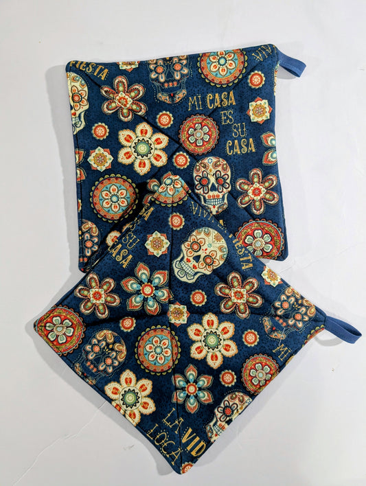 Sugar Skulls, PotHolder, Oven Mitt