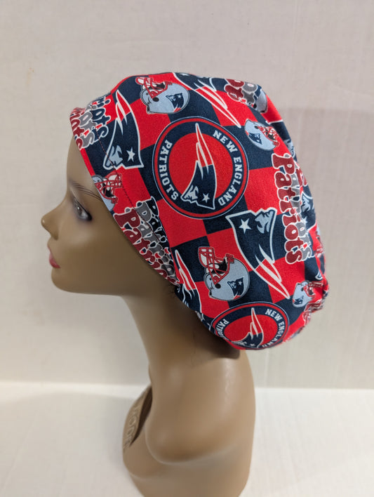 Patriots, European Style Scrub Cap, Scrub Cap, Chemo Hat, Stretchy