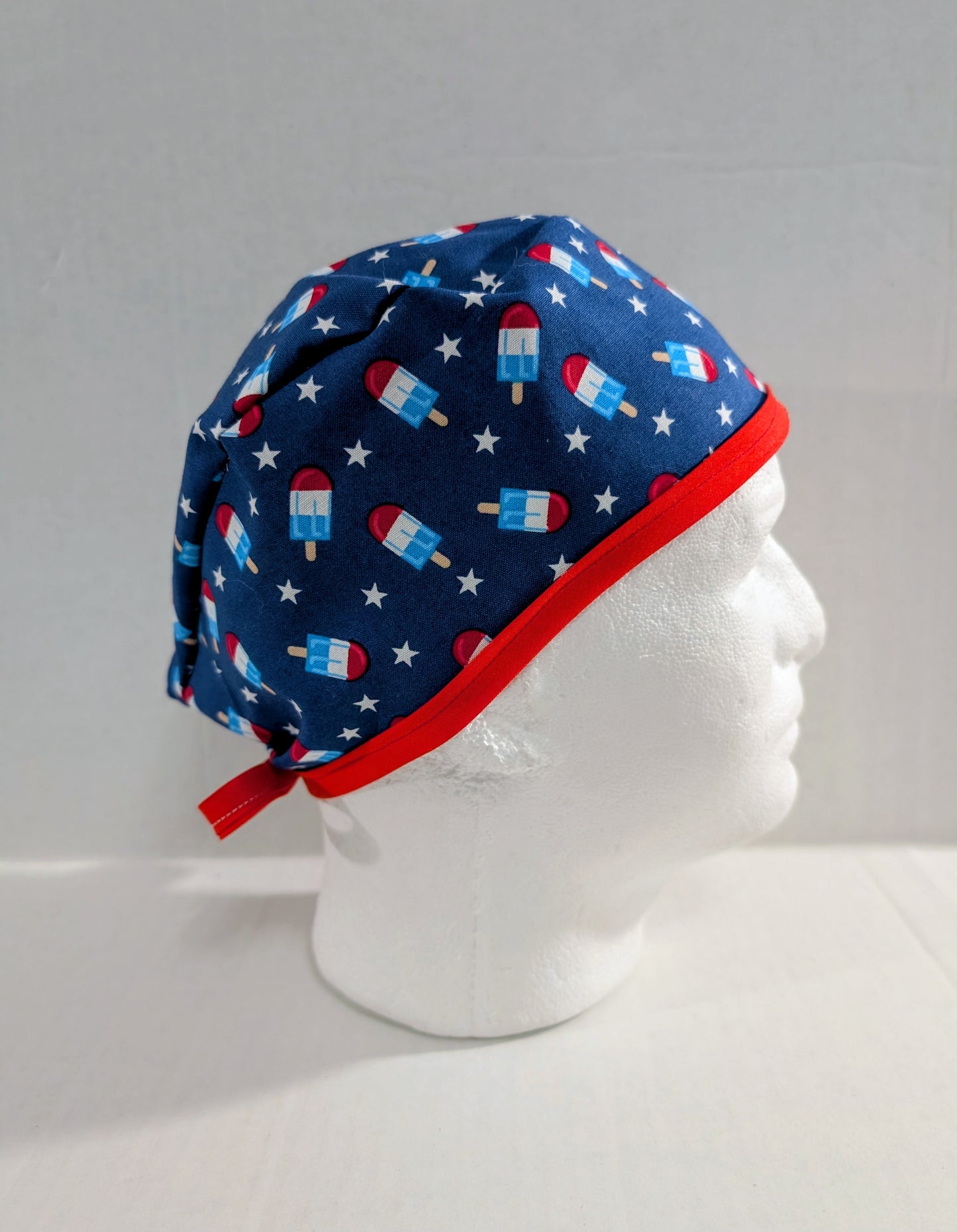 USA, Patriotic, 4th of July, Skull cap, Doo Rag, Scrub Cap, Surgical Hat, Chemo Hat