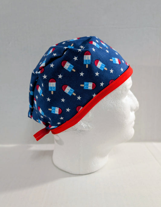 USA, Patriotic, 4th of July, Skull cap, Doo Rag, Scrub Cap, Surgical Hat, Chemo Hat