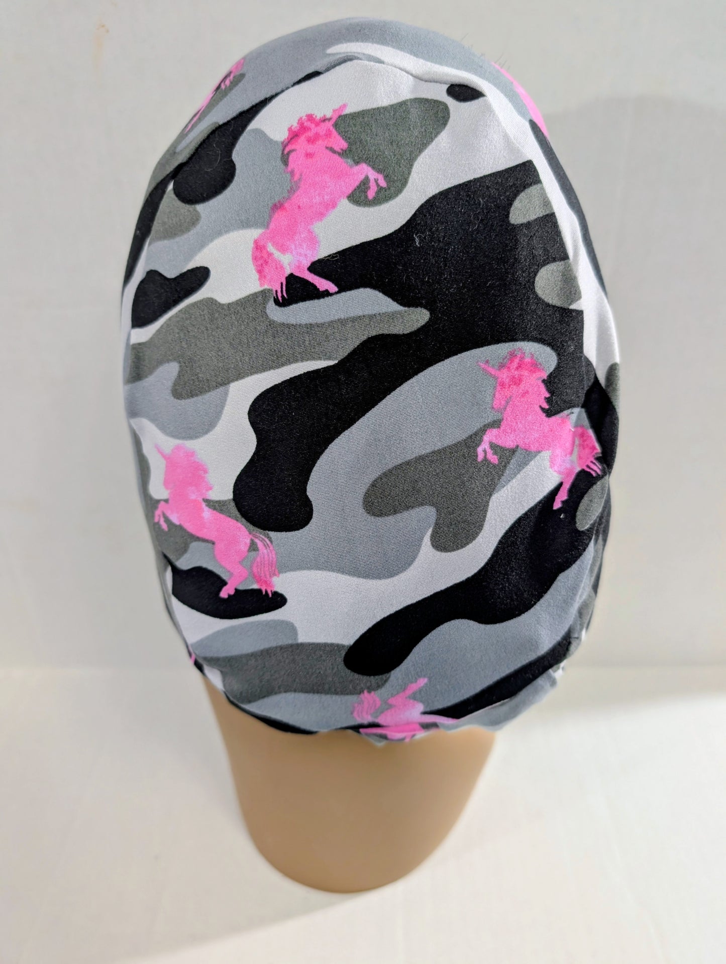 Scrub Cap, Surgical Hat, Euro Style Scrub Cap, Chemo Hat, Stretchy, Adjustable, Camo, Unicorns