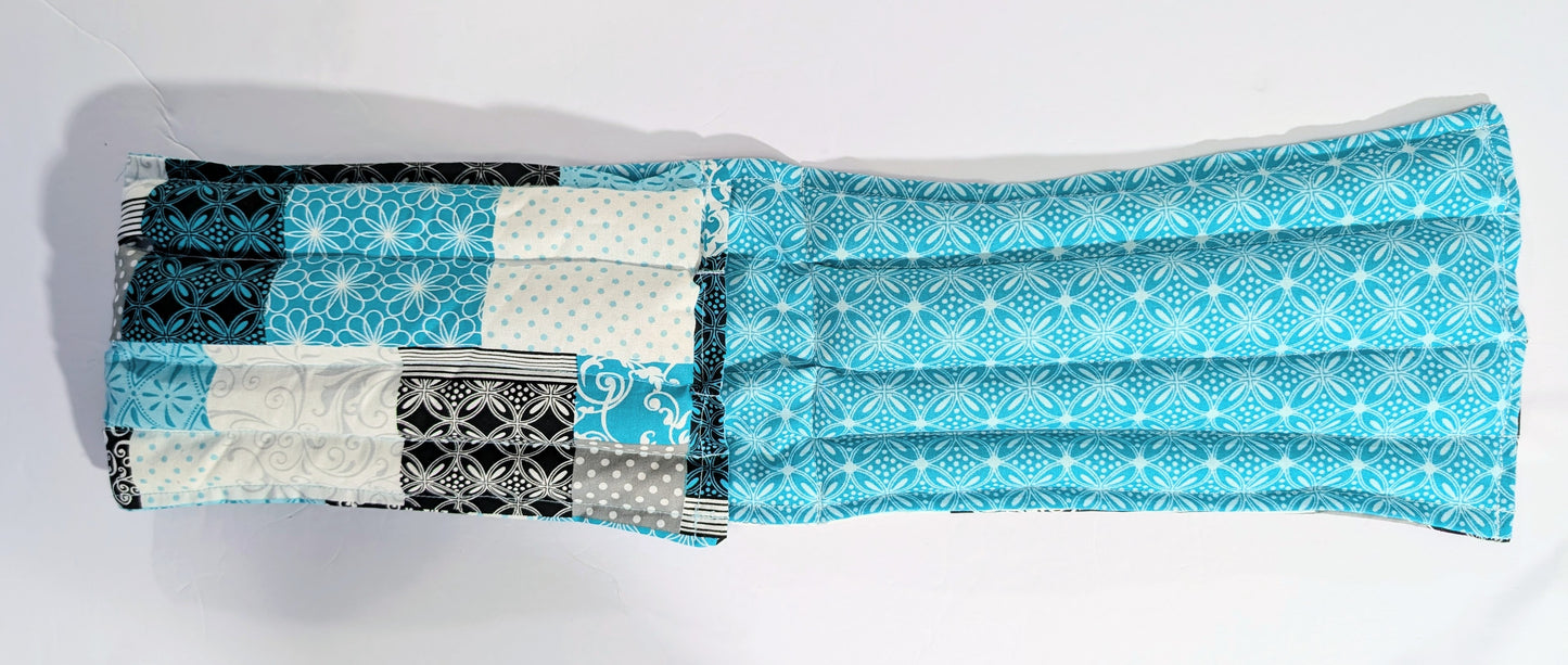 Rice therapeutic heating/cooling pad, rice bag, Heat/Cold Pack, Eye Bag, Flowers, Teal