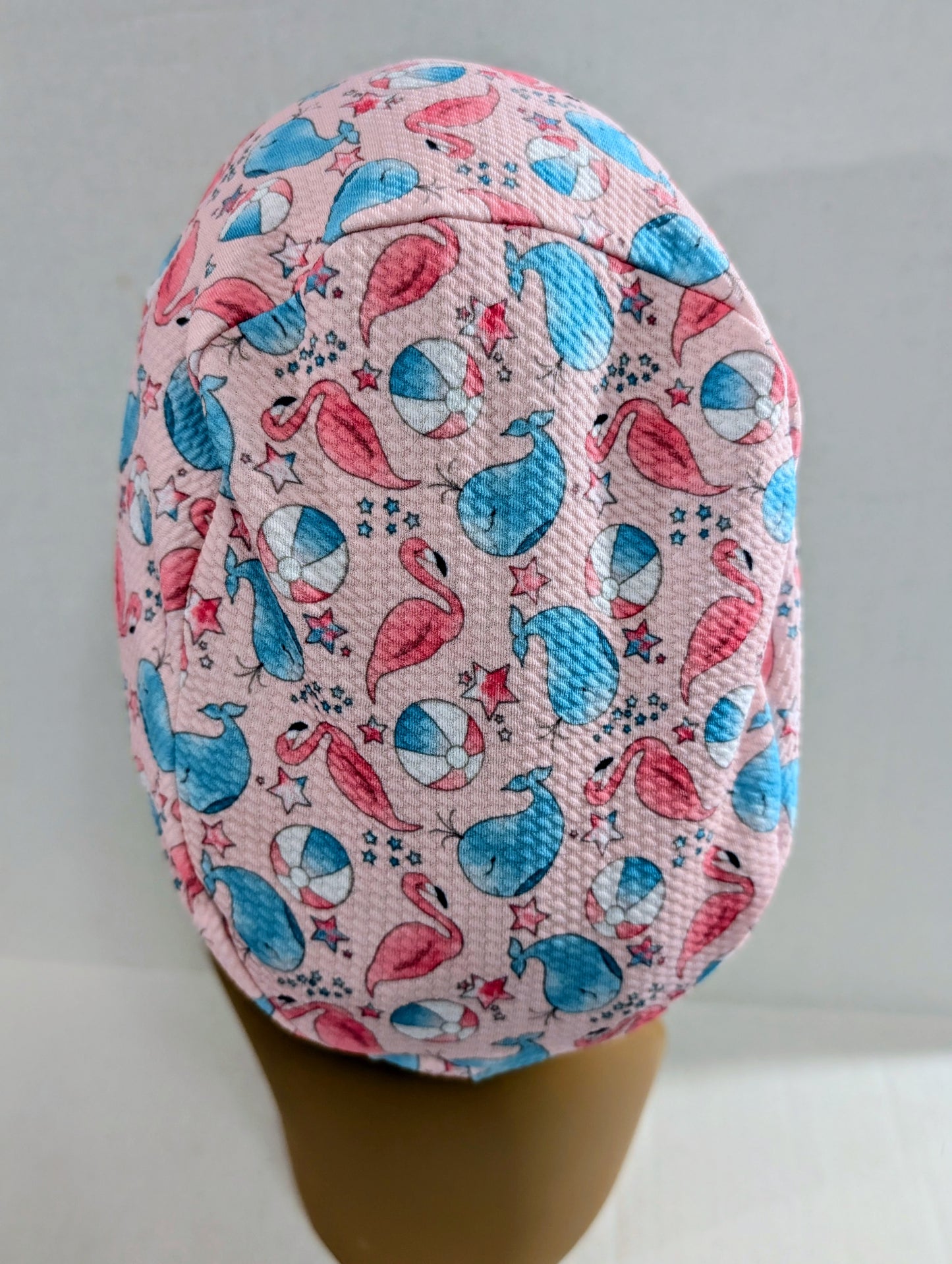 Summer, Flamingos, Scrub Cap, Surgical Hat, Euro Scrub Cap, European, Hat, Chemo Hat (Copy)