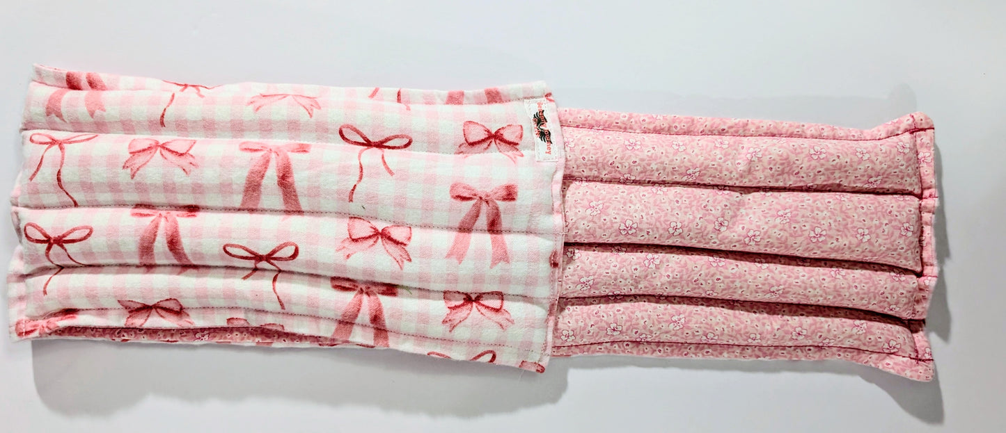 Rice flax seed therapeutic  heating/cooling neck wrap, rice bag, Bows