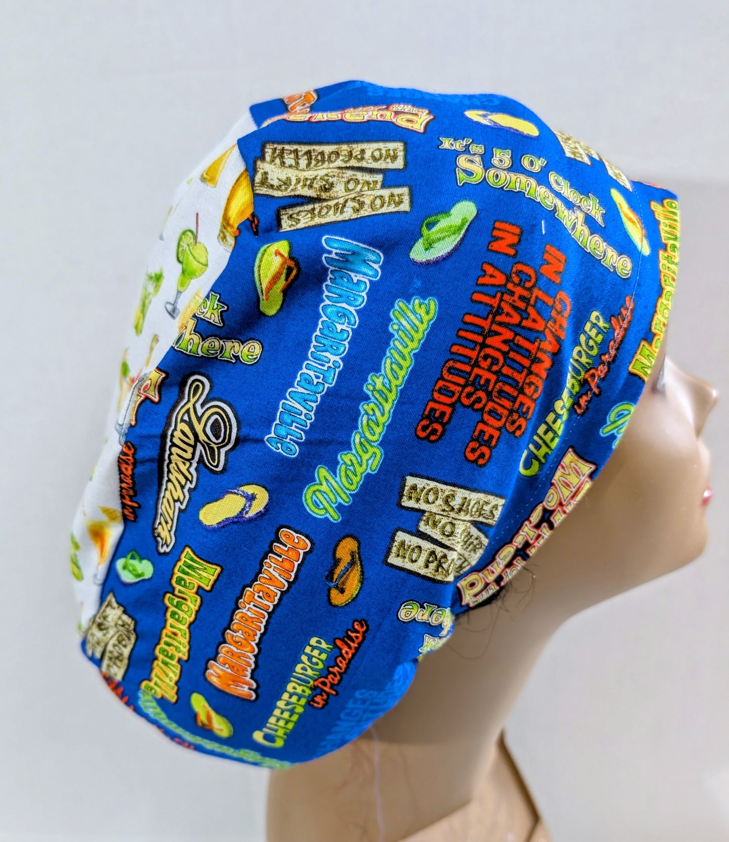 Scrub Cap, Surgical Hat, Euro Style Scrub Cap, Chemo Hat, USA, Margarita, Parrot