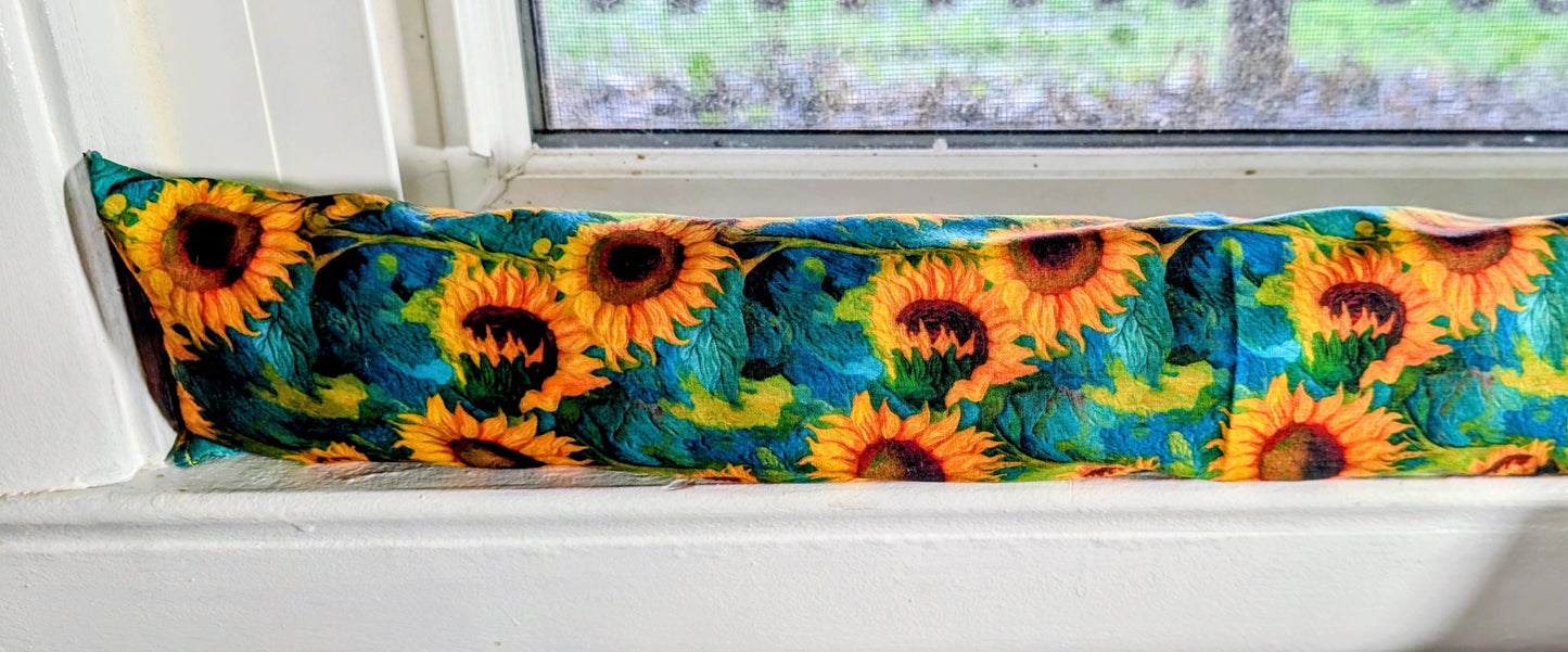Door Draft Stopper, Cedar Filled, Draft Stopper, Window Draft Stopper, Door Snake, Sunflowers