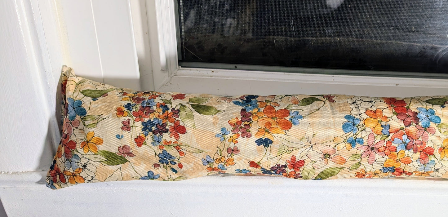 Door Draft Stopper, Cedar Filled, Draft Stopper, Window Draft Stopper, Floral