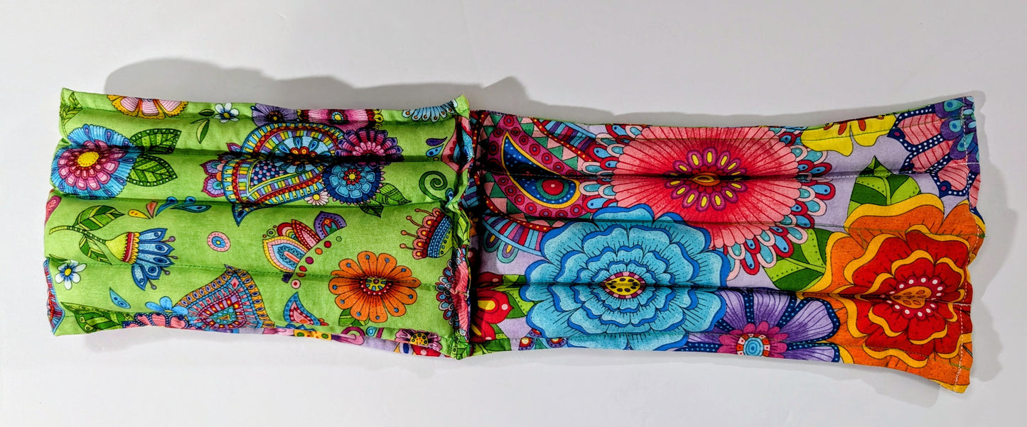 Rice flax seed therapeutic  heating/cooling neck wrap, rice bag, Paisley