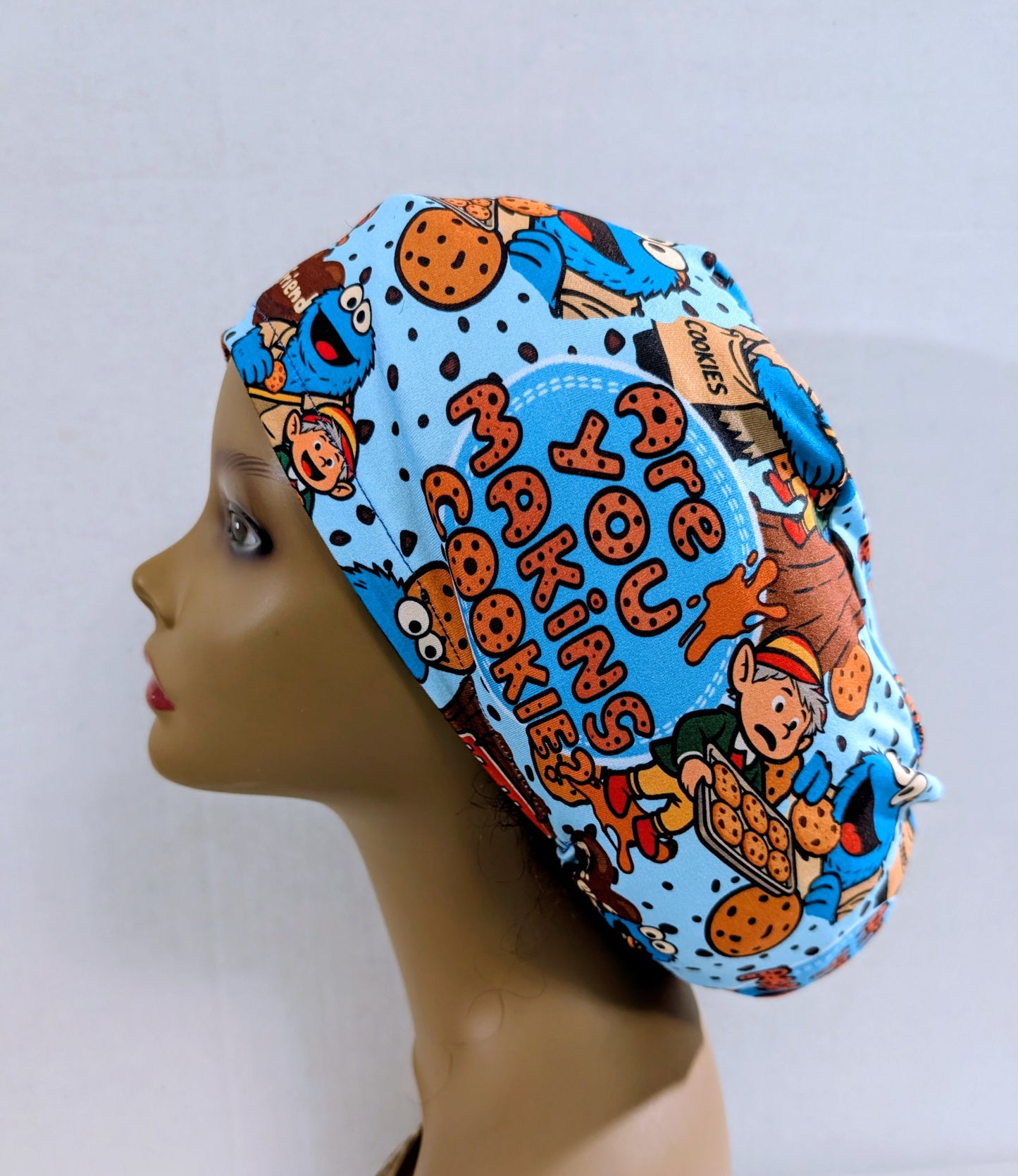 Cookie Monster, Scrub Cap, Surgical Hat, Euro Scrub Cap, European, Hat, Chemo Hat