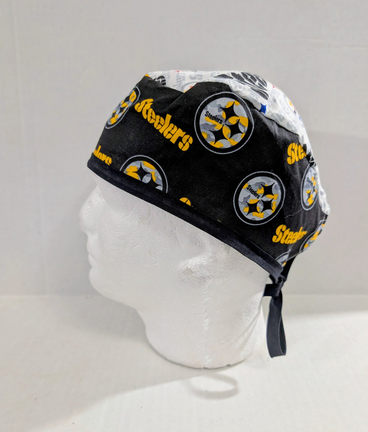 Steelers, Skull cap, Doo Rag, Scrub Cap, Surgical Hat, Chemo Hat (Copy)