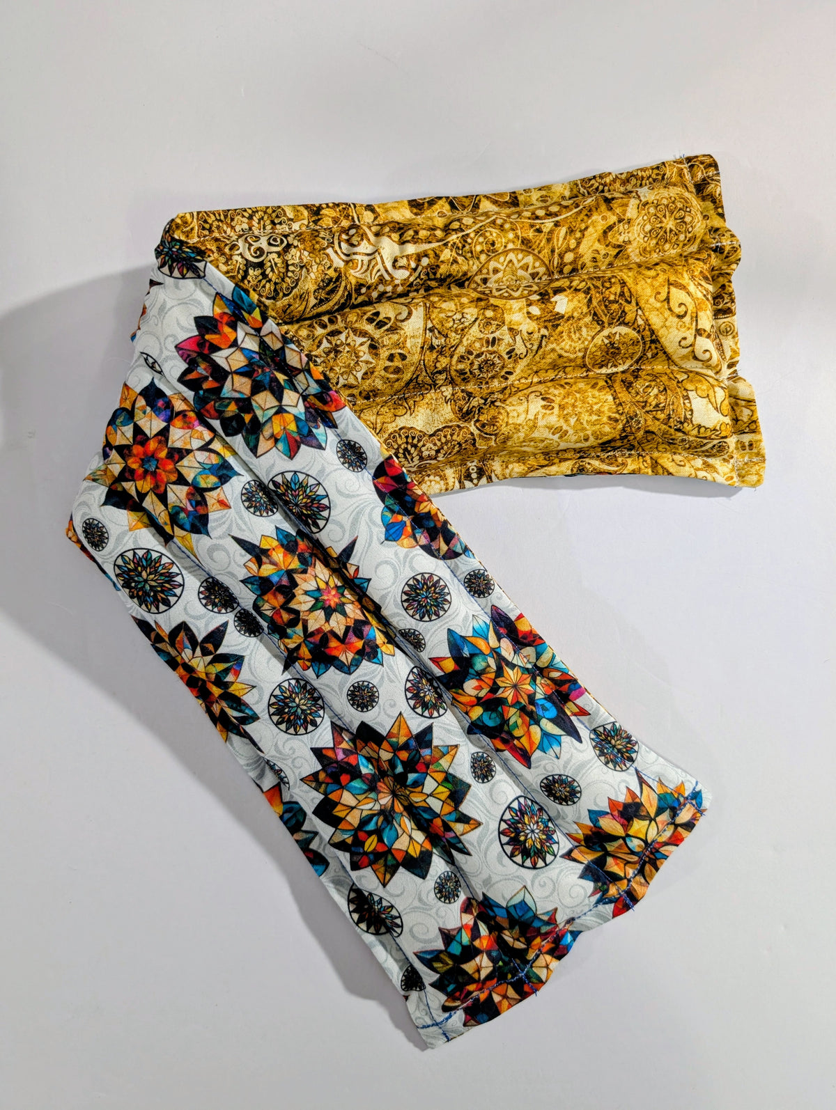 Rice flax seed therapeutic  heating/cooling neck wrap, rice bag, Medallions