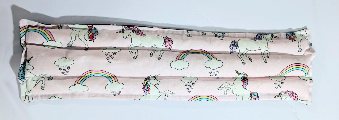 Rice flax seed therapeutic  heating/cooling neck wrap, rice bag, Unicorns