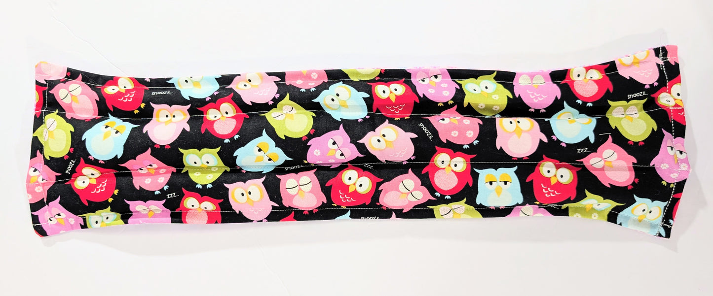 Rice flax seed therapeutic  heating/cooling neck wrap, rice bag, Massage, Owls