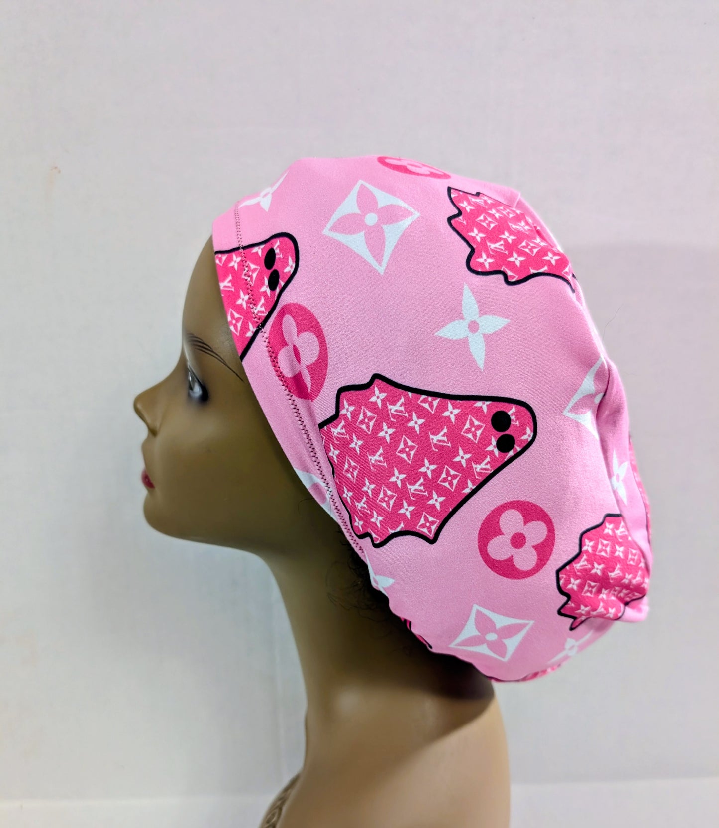 Scrub Cap, Surgical Hat, Euro Style Scrub Cap, Chemo Hat, Stretchy, Hat, Adjustable, Ghost, Boujee