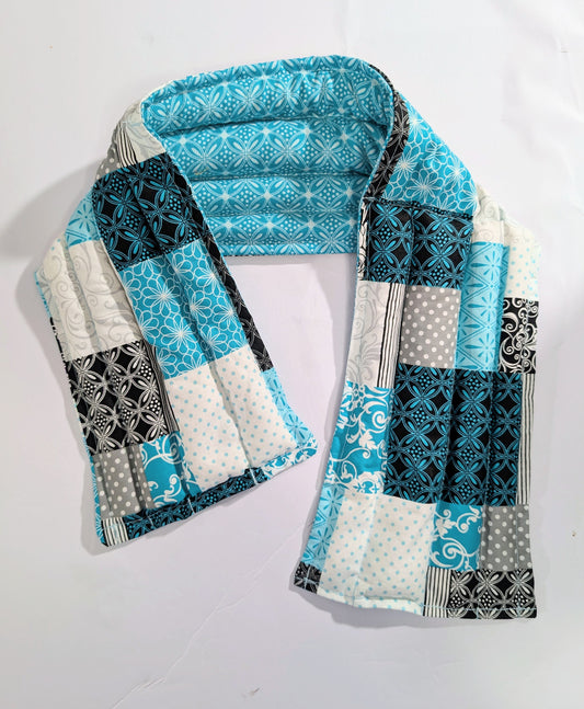 Rice therapeutic heating/cooling pad, rice bag, Heat/Cold Pack, Eye Bag, Flowers, Teal