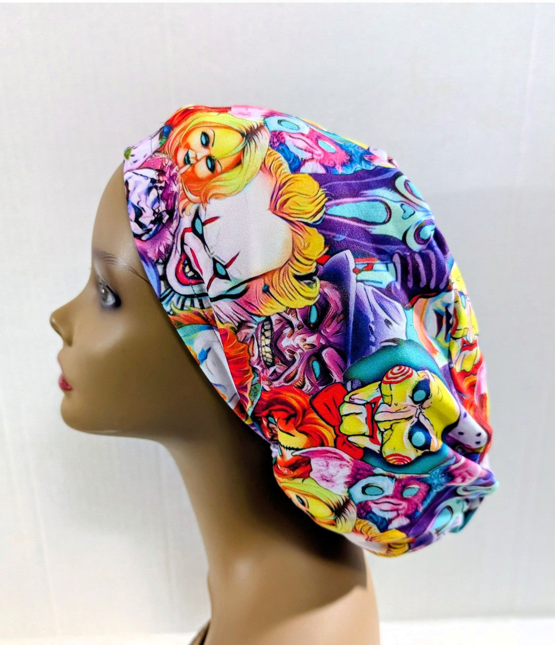 Scrub Cap, Surgical Hat, Euro Style Scrub Cap, Chemo Hat, Stretchy, Adjustable, Horror