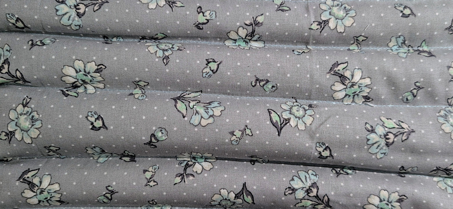 Rice therapeutic heating/cooling pad, rice bag, Heat/Cold Pack, Eye Bag, Flowers, Teal