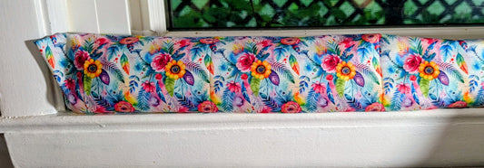 Door Draft Stopper, Cedar Filled, Draft Stopper, Window Draft Stopper, Floral, Flowers