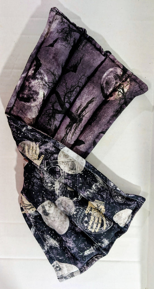 Rice therapeutic heating/cooling pad, rice bag, Heat/Cold Pack, Gothic, Ouija, Bats, Halloween