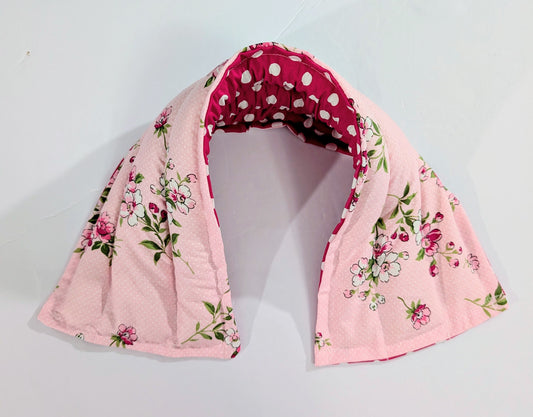 Rice flax seed therapeutic  heating/cooling neck wrap, rice bag, Flowers, Polka Dots