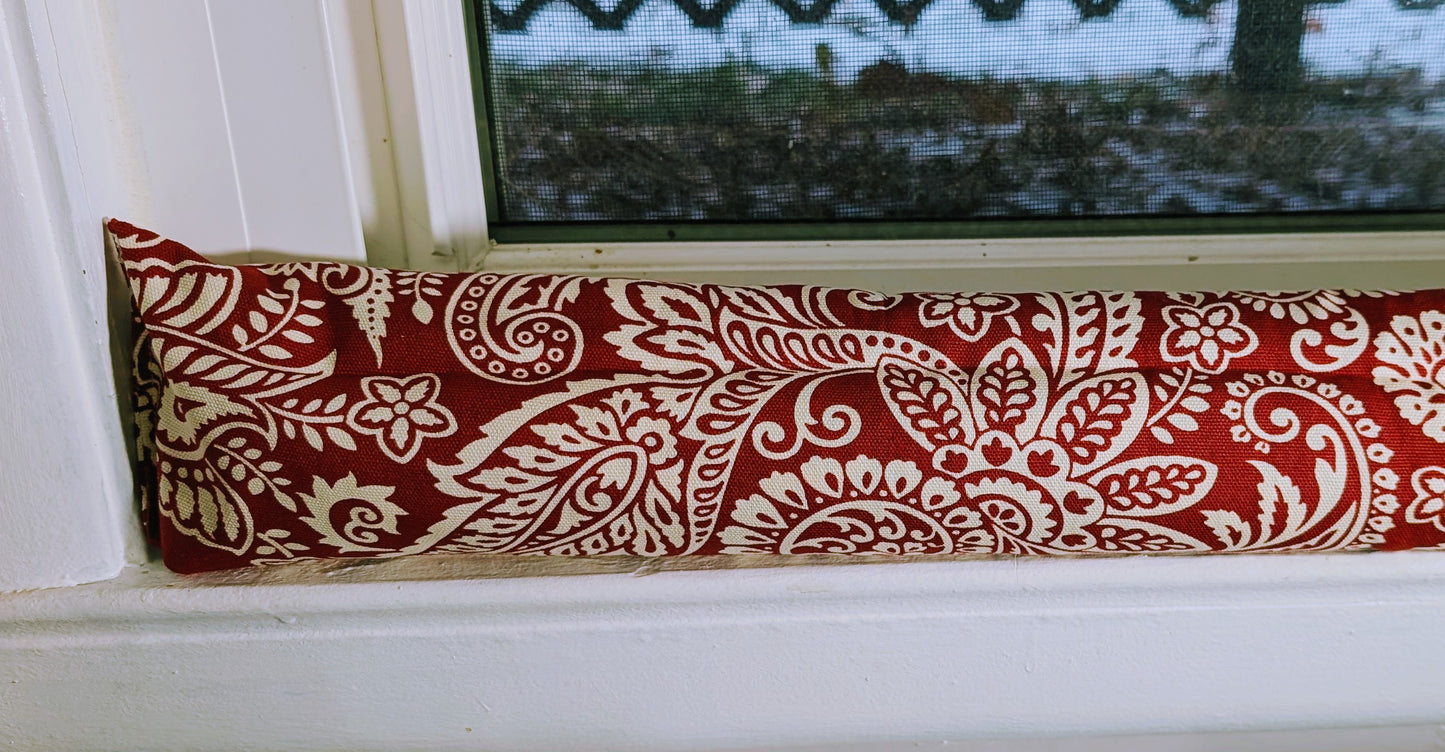 Door Draft Stopper, Cedar Filled, Draft Stopper, Window Draft Stopper, Paisley