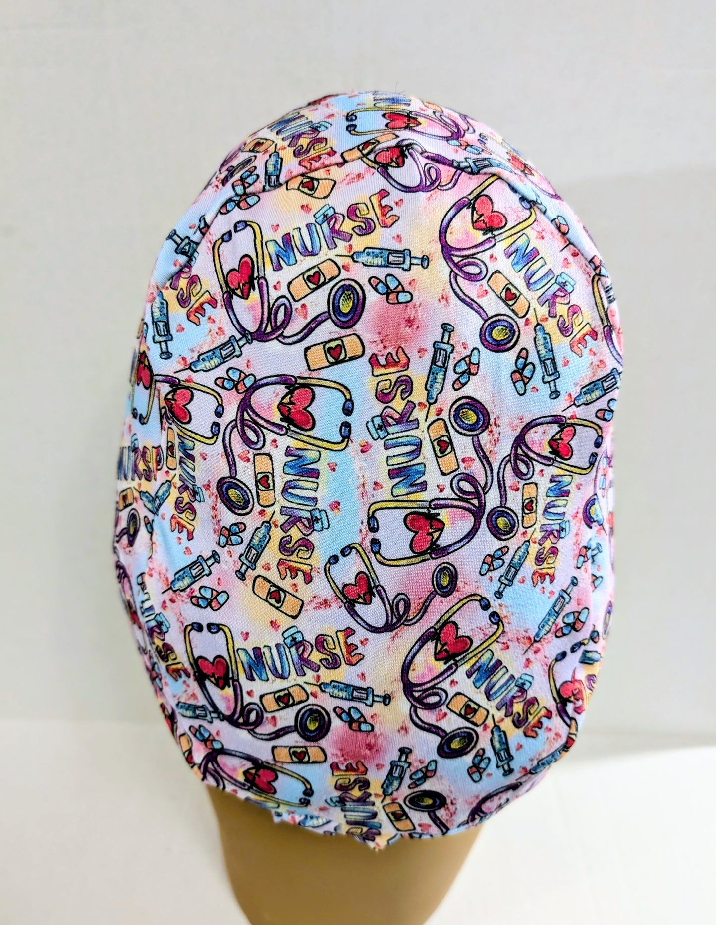 Scrub Cap, Surgical Hat, Euro Style Scrub Cap, Chemo Hat, Stretchy, Hat, Nurse