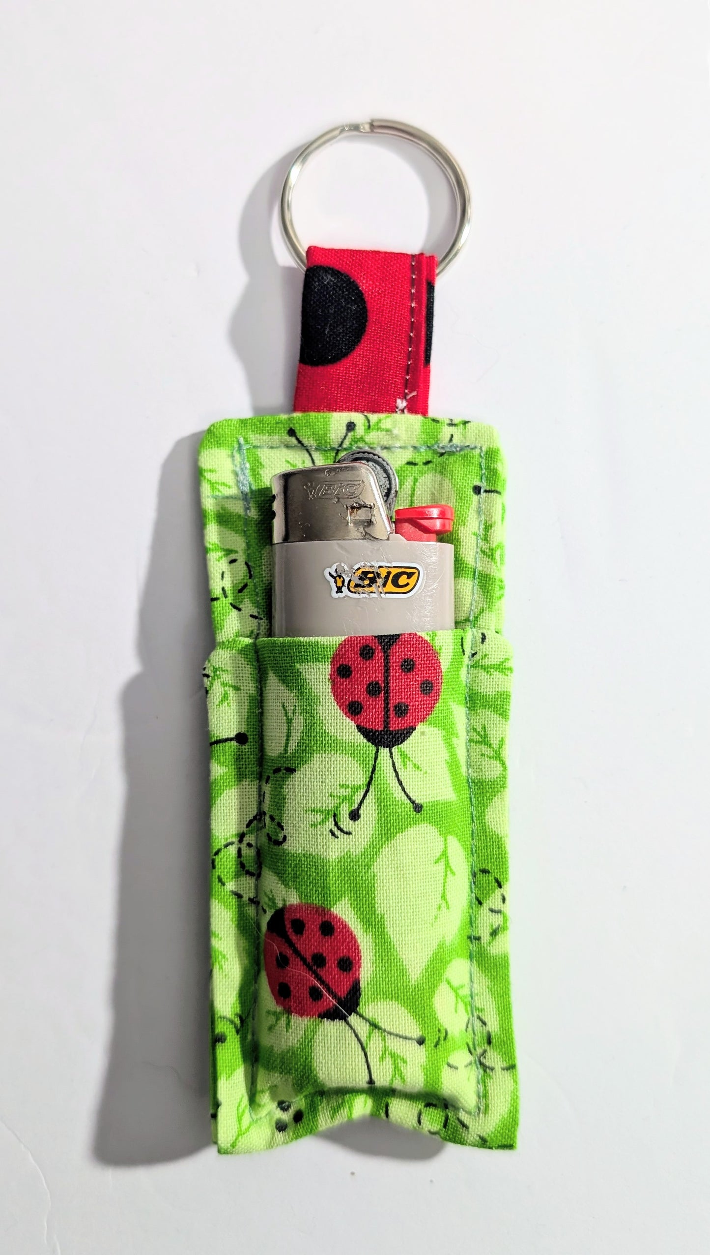Chapstick Holder, Keychain Lipstick Holder, Lighter Holder, Keychain, Ladybugs