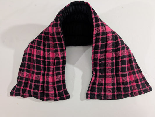 Rice flax seed therapeutic  heating/cooling neck wrap, rice bag, Pink, Plaid