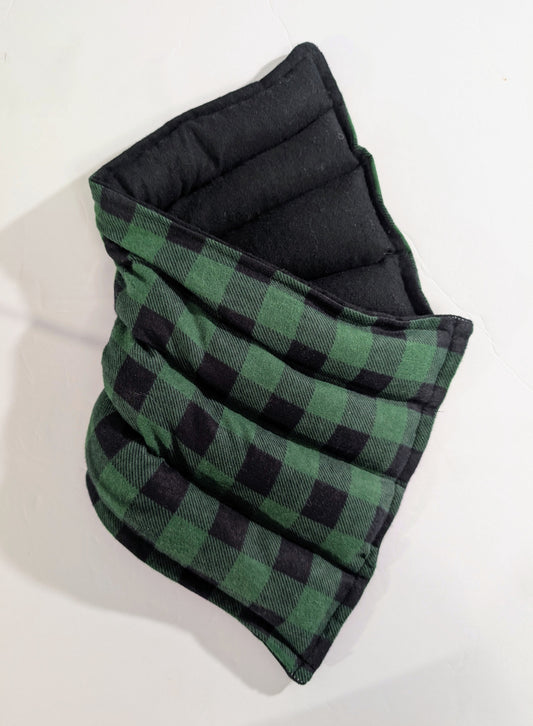 Rice flax seed therapeutic  heating/cooling rice bag, rice bag, heat pad, cold pack, Green, Plaid