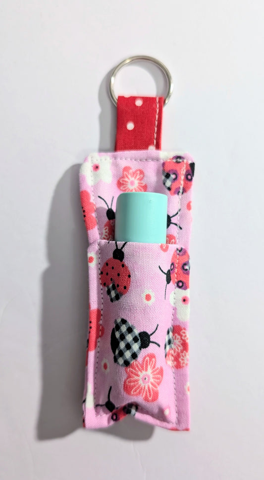 Chapstick Holder, Keychain Lipstick Holder, Lighter Holder, Keychain, Ladybug