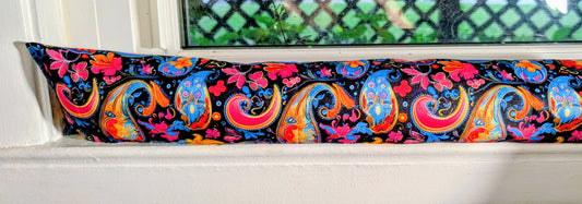 Door Draft Stopper, Cedar Filled, Draft Stopper, Window Draft Stopper, Floral, Paisley