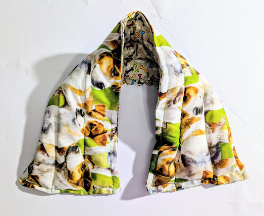 Rice flax seed therapeutic  heating/cooling neck wrap, rice bag, Dog, Jack Russell