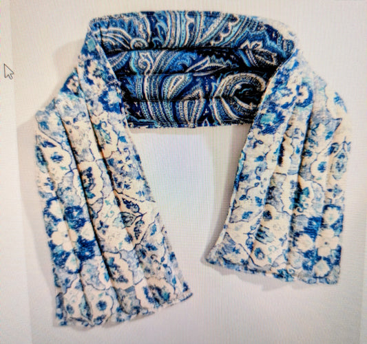 Rice flax seed therapeutic  heating/cooling neck wrap, rice bag, Paisley