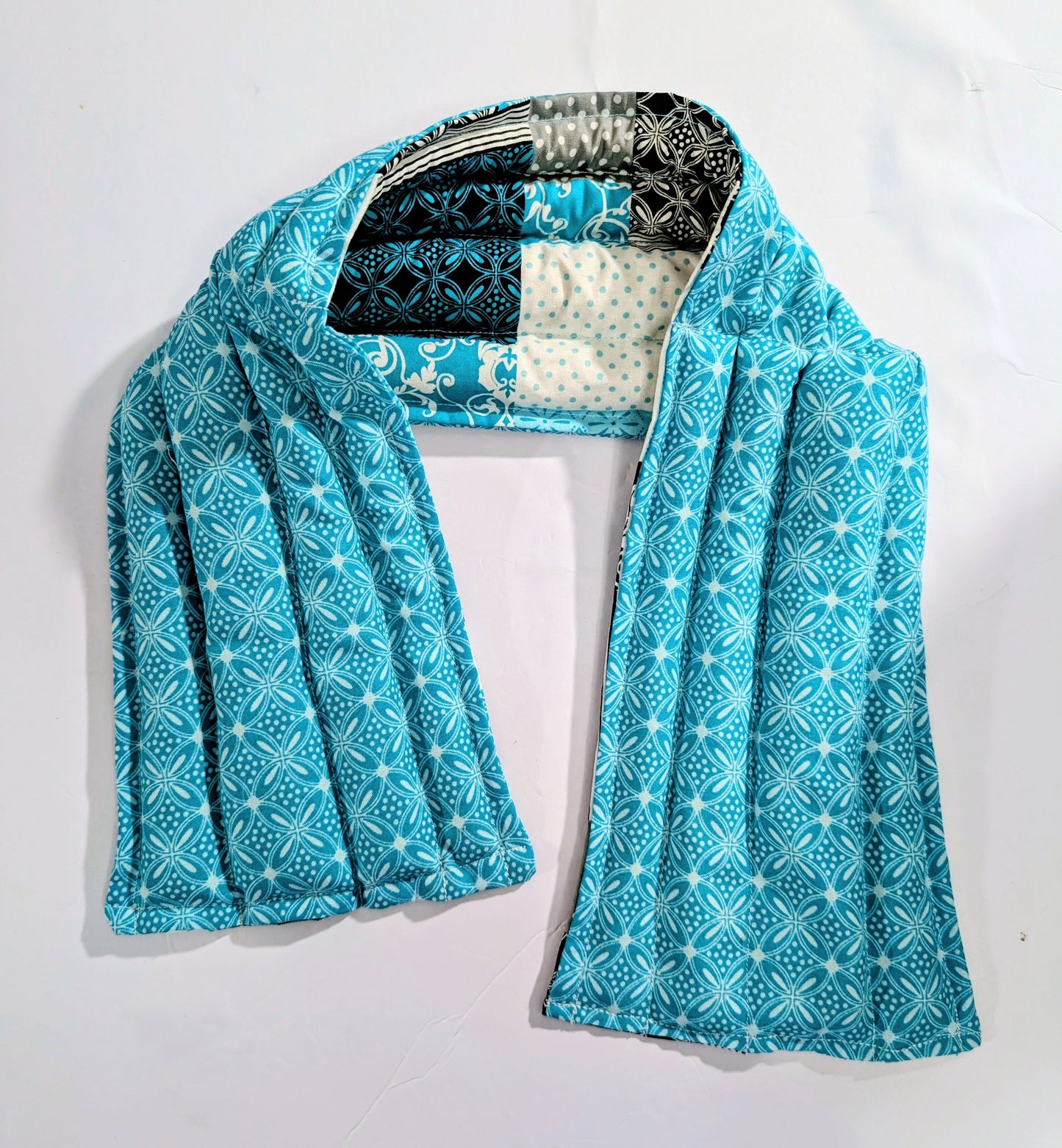 Rice therapeutic heating/cooling pad, rice bag, Heat/Cold Pack, Eye Bag, Flowers, Teal