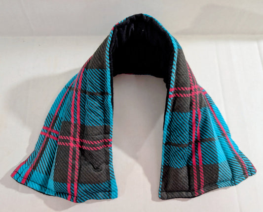 Rice flax seed therapeutic  heating/cooling neck wrap, rice bag, Self Care, Plaid