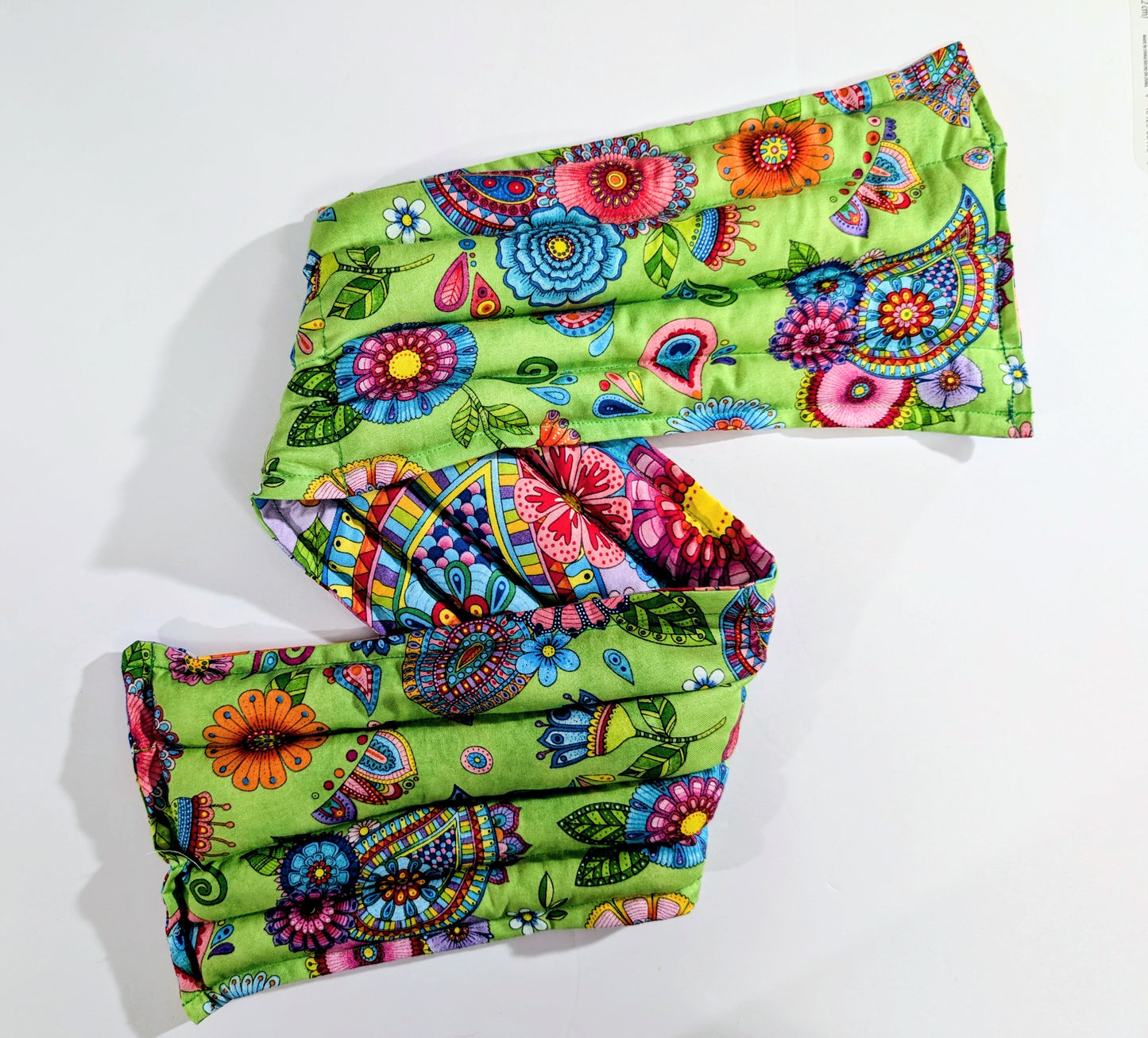 Rice flax seed therapeutic  heating/cooling neck wrap, rice bag, Paisley