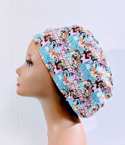 Scrub Cap, Surgical Hat, Euro Style Scrub Cap, Dogs