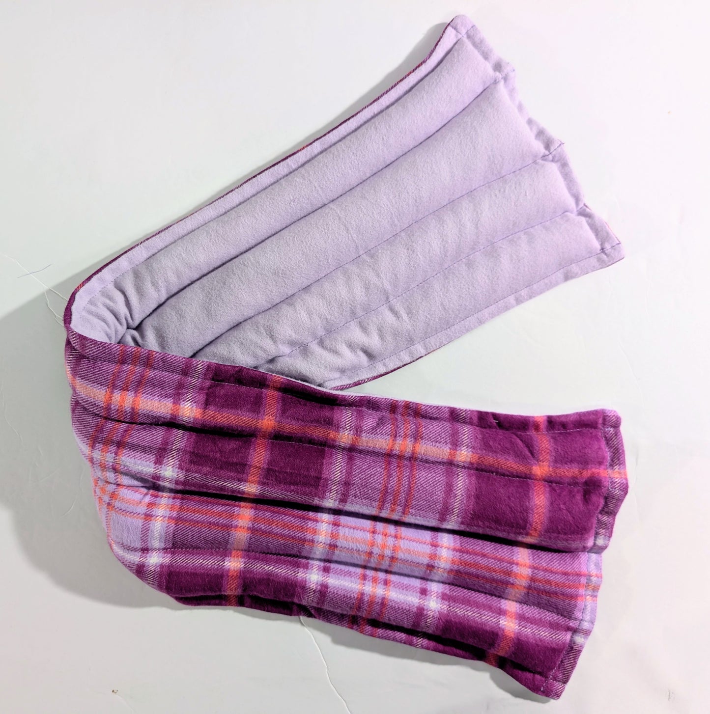Rice flax seed therapeutic  heating/cooling neck wrap, rice bag, Purple, Plaid