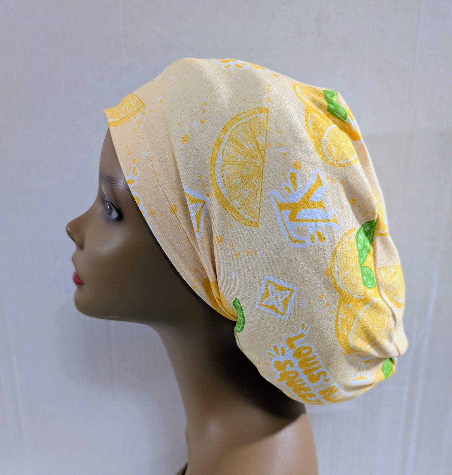 Scrub Cap, Surgical Hat, Euro Style Scrub Cap, Chemo Hat, Stretchy, Lemons, Boujee