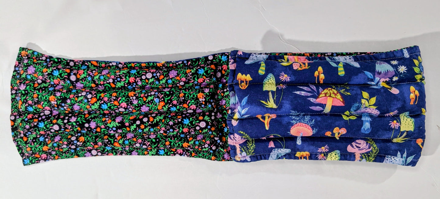 Rice flax seed therapeutic  heating/cooling neck wrap, rice bag, Flowers, Mushrooms