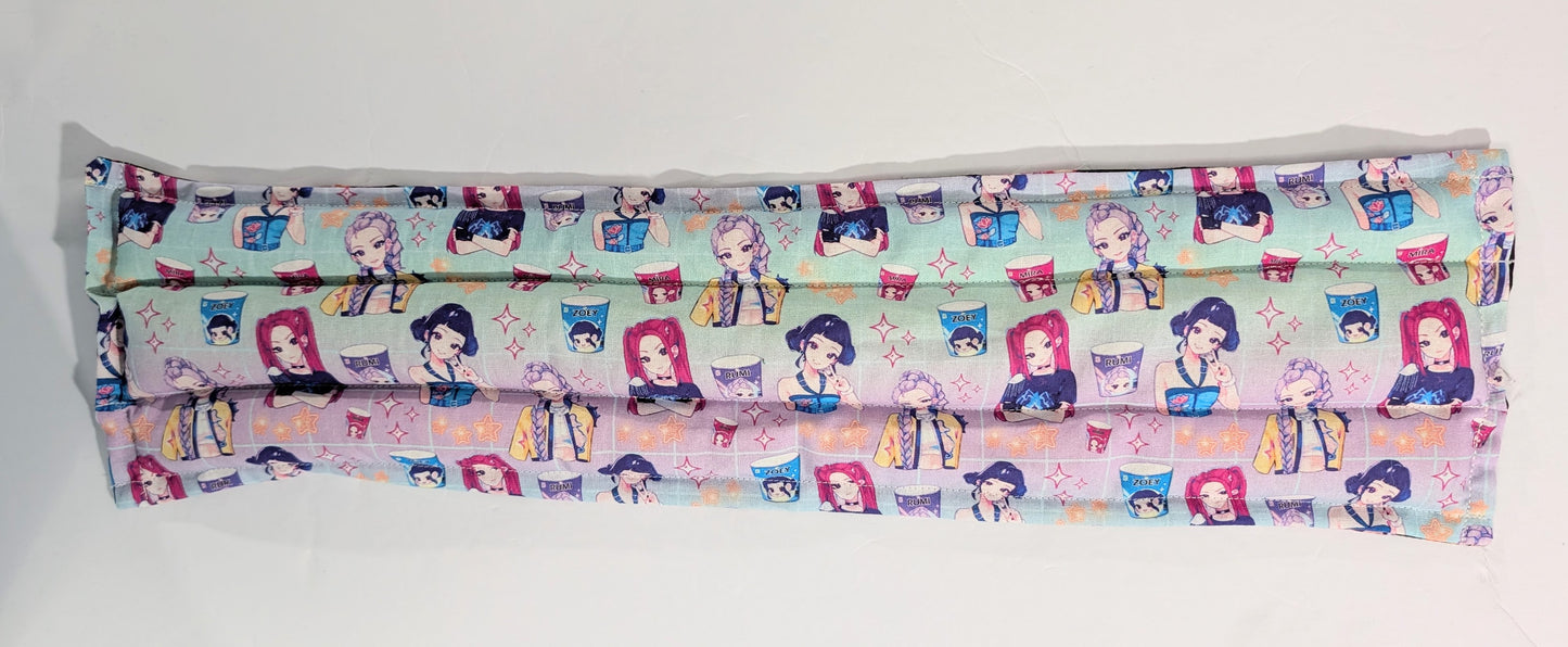 Rice flax seed therapeutic  heating/cooling neck wrap, rice bag, Anime